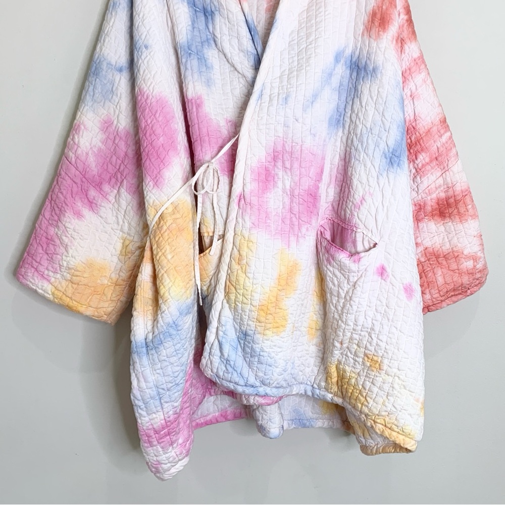 Anaak Raj Quilted Jacket (One Size) Oversized Cotton Tie-Dye Kimono - Picture 9 of 16